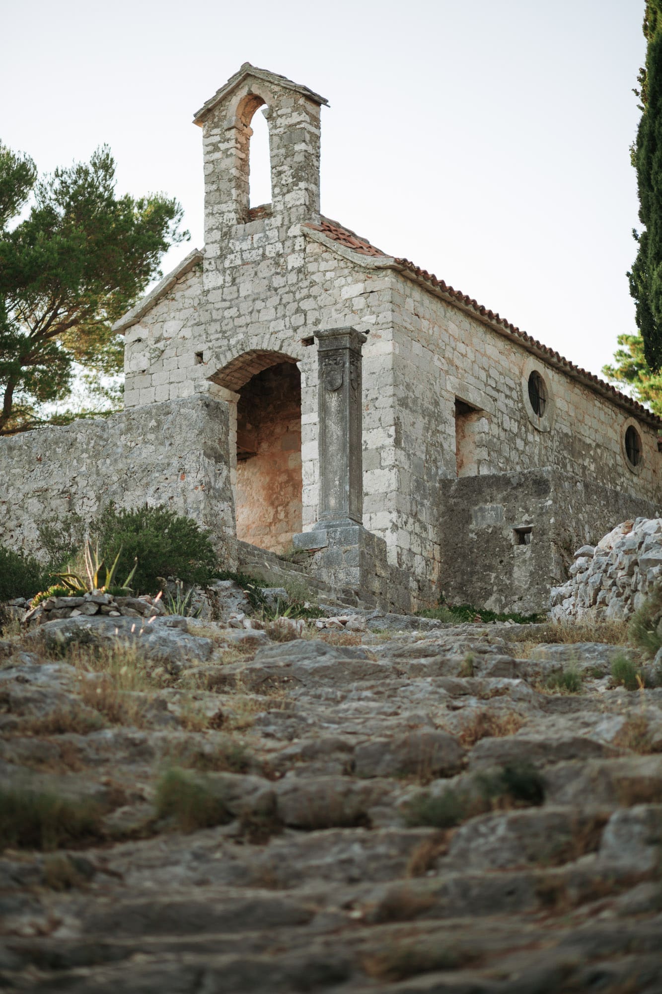 Historic stone chapel on Hvar island for intimate Croatia elopement inspiration