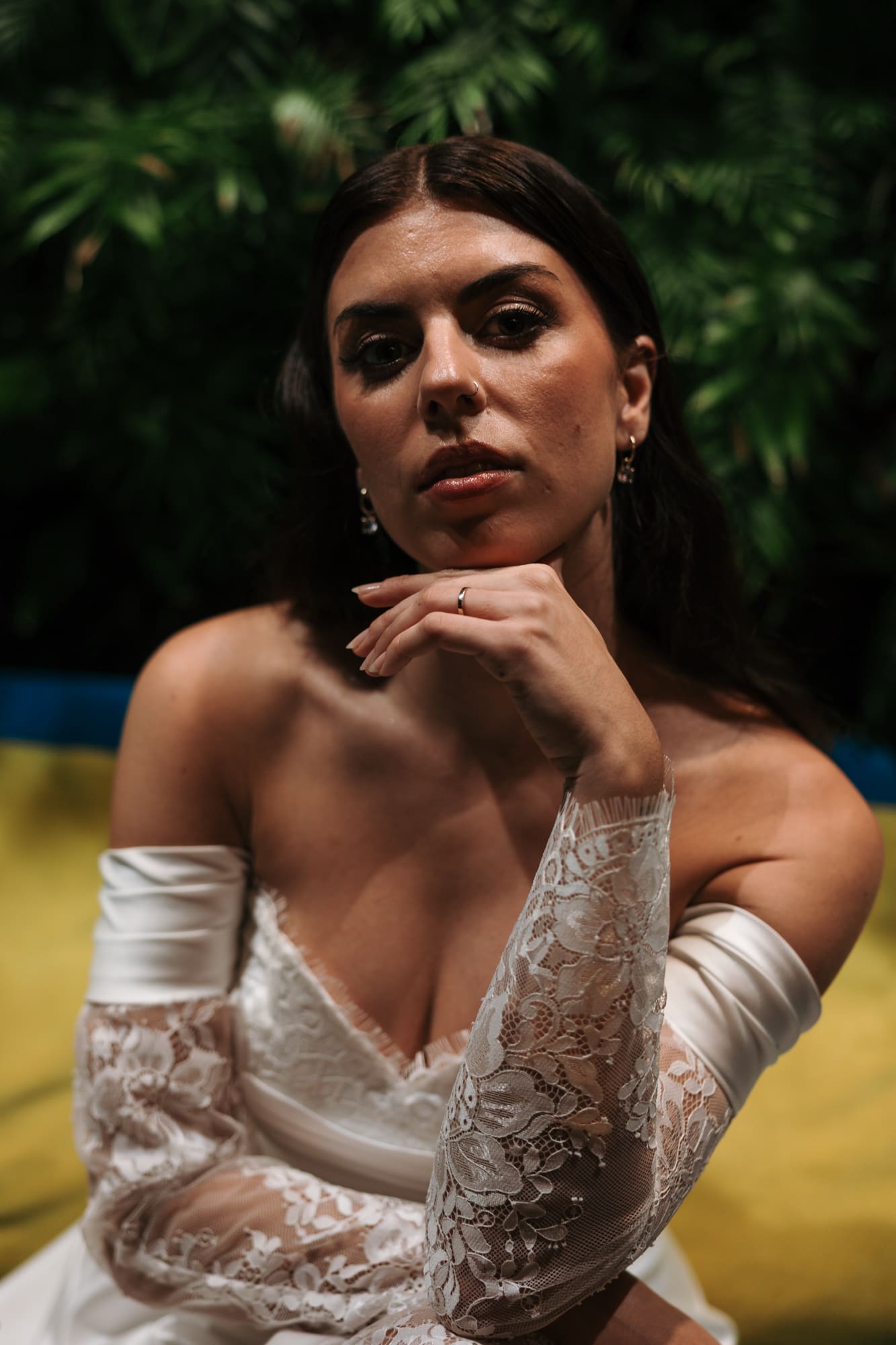 Editorial bridal portrait at The Modernist Hotel on Corso Italia during a modern wedding photoshoot in Trieste, Italy